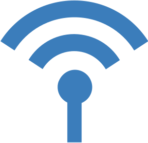 A blue Internet icon