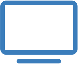 A blue television icon