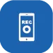 Icon with a phone and a button that says REC.