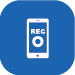 Icon with a phone and a button that says REC.