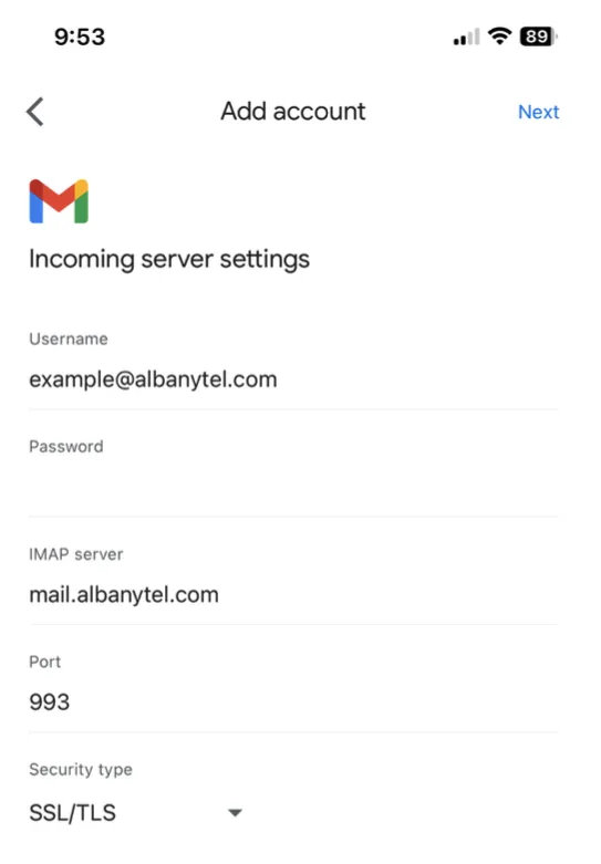 Ninth step of gmail app