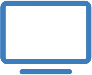 A blue television icon