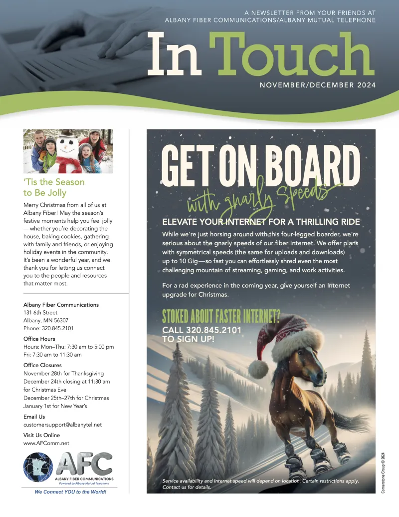 newsletter for November December 2024