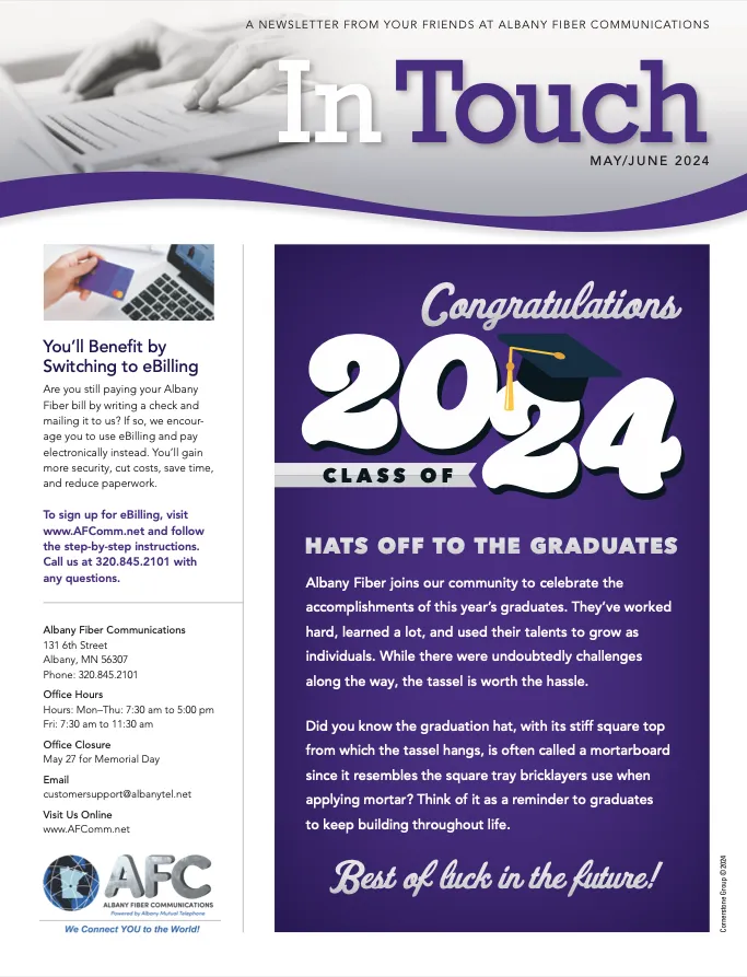 A thumbnail of the May/June newsletter