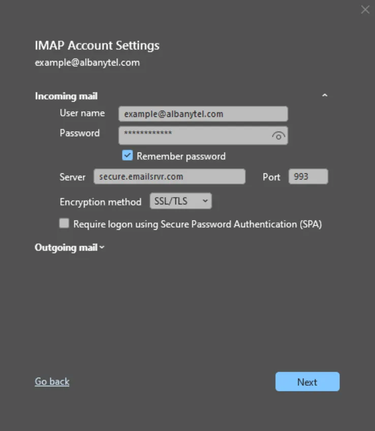 Fourth step for Outlook App