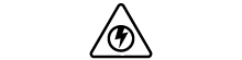 Icon of a warning triangle with a lightning bolt icon.