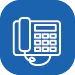 Icon of a corded, business phone.