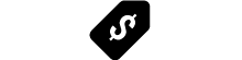 Icon of a price tag showing a dollar sign.