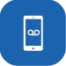 Icon with a phone and a voicemail recording graphic.